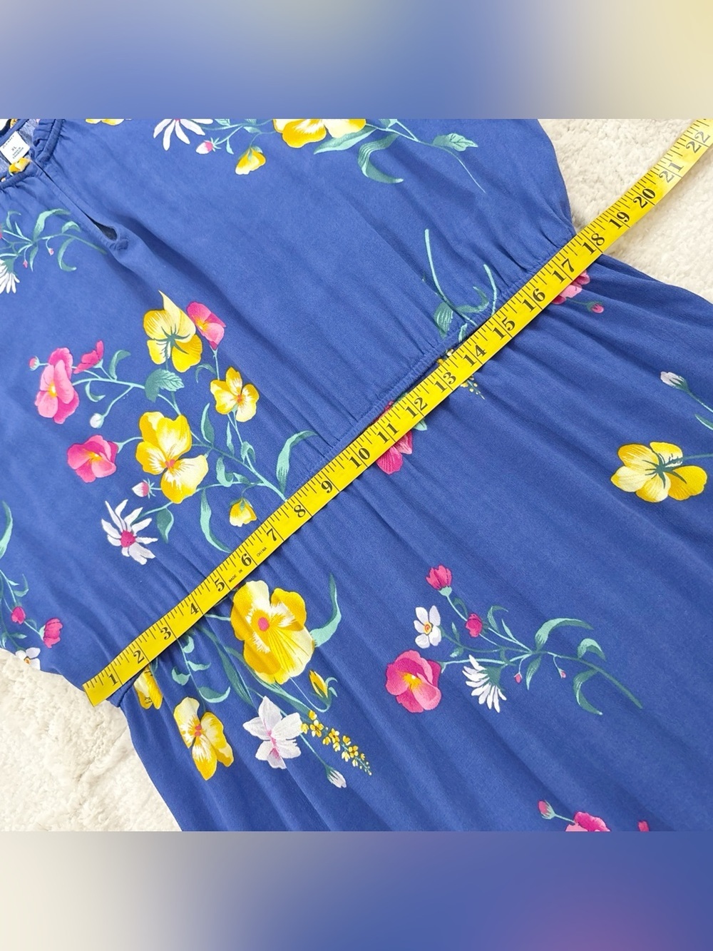 NWT Old Navy Floral Waist Defined Ruffle Trim Dress XL - Picture 14 of 14
